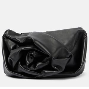 Burberry Black Rose Leather Clutch